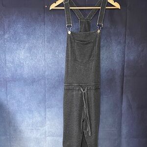 Z Supply Charcoal Gray Knit Overall Jumpsuit